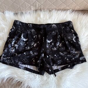 lululemon athletica Black and Gray Patterned Athletic Shorts
